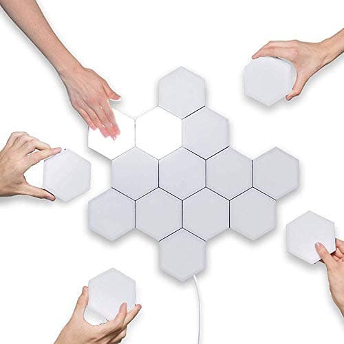 SONADY Hexagonal Wall Light, DIY Quantum Lights Creative Geometry Assembly LED Night Light Smart Lamp Suitable for bedrooms, DIY Lovers, Gifts,15pcs