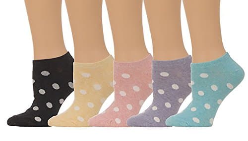 Women's Cute Polka Dot Low Cut Socks - (5 pair set) (One Size(5-8), Multi)