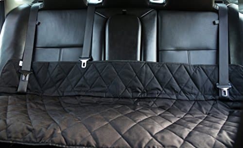 Plush Paws ProductsPremium Just Bench Car Seat Protector | Diamond Stitching | Washable & Waterproof Bench Seat Dog Cover Car, Truck, & SUV | Nonslip, Tear Resistant Pet Seat Cover | Black