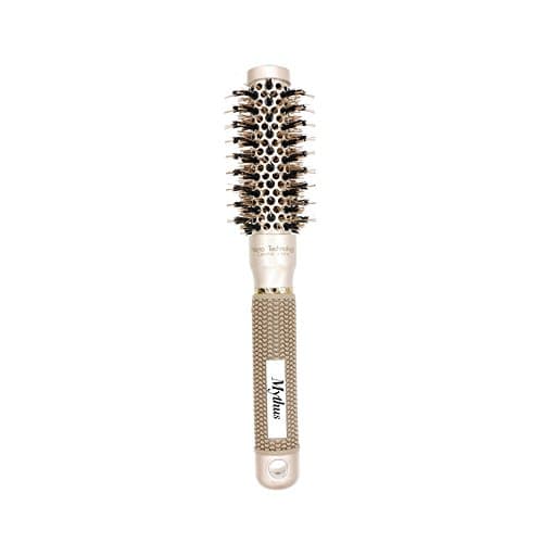 Mythus Rose Gold Thermal Nano Ionic Round Hair Ceramic Comb Brushes 4 Size Available For Hair Curling,Hair Drying,Styling (25#)