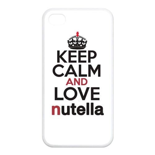 Fashion Keep Calm And Eat Nutella Personalized iPhone 4,4S Rubber Silicone Case Cover