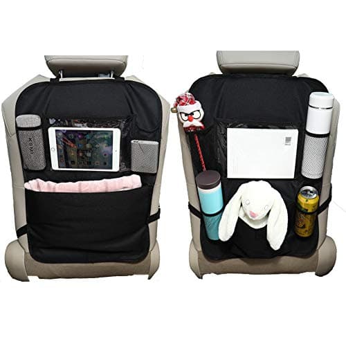 Car Backseat Organizer For Kids With Touch Screen Tablet Holder Kick Mat Seat Back Protectors With Multi Pocket Storage Bag Holder Travel Accessories For Kids (A+B)