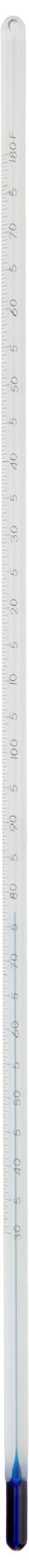 H-B DURAC Plus ASTM Like Liquid-in-Glass Thermometer; 15F / Low Softening Point, Total Immersion, 32 to 180F, Organic Liquid Fill (B60750-1100)