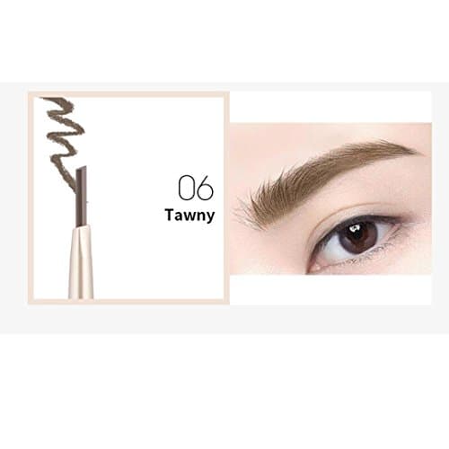 Eyebrow Pencil,Putars Women Pro 3PCS Waterproof Double Head Automatic Rotation Eyebrow Eyeliner Pencil wth Brush Cosmetic Tool (F)