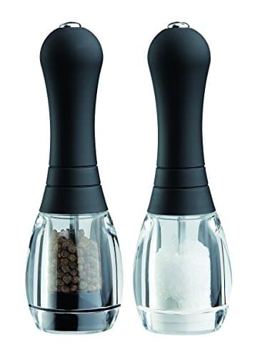 Dmd Skittle Salt And Pepper Mill Set With Soft Touch Top, Black