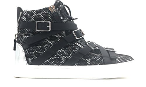 GIUSEPPE ZANOTTI Snake-Embossed Leather High-Top Sneaker Silver-Metallic Patent Leather Detailing (13)