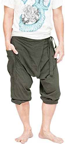 Carpenter Capri Drop Crotch Pants Ninja Style Stretch Cotton