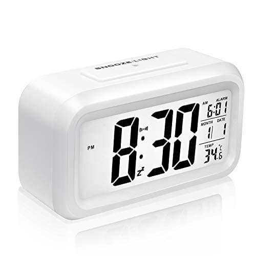 Digital Alarm Clock, Mogomiten Smart Large LCD Digital Display Mute Luminous Alarm Clock With Snooze, Progressive Alarm and Night Light Features, Operated For School/Office/Home, A good Gift for Child