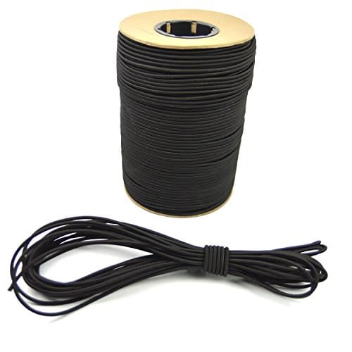 Marine Masters 3/16" Black Bungee / Shock Cord - 1, 2, 3, 4, 5, 6, 10 Feet Variations - Crafting Stretch String, Tie Down Trailer Strap (9 Feet)