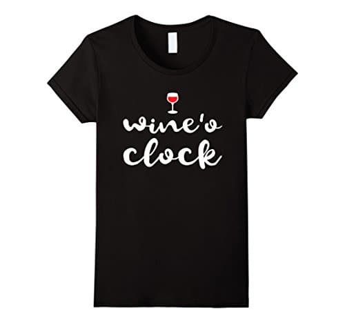 Womens It's Wine'o Clock T-Shirt Medium Black