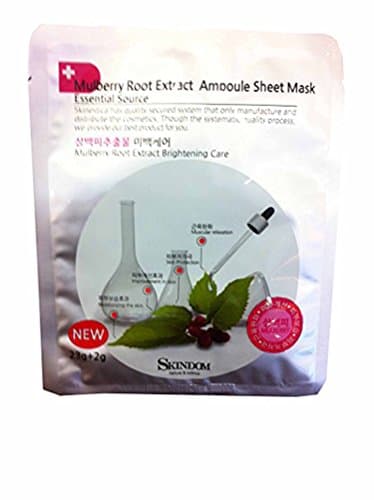 2 Mask Sheets of Mulberry Root Extract Ampoule Sheet Mask, Mulberry Root Extract Brightening Care: Moisturizing the Skin, Improvement in Skin, Skin Protection, Muscular Relaxation (23g + 2g/ Sheet)