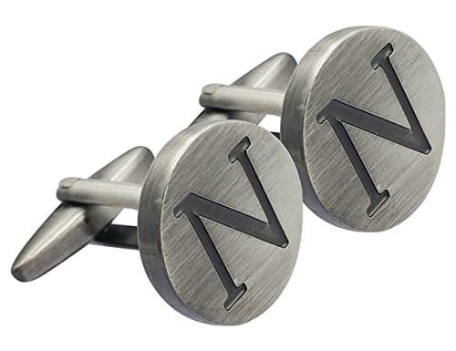 GGemony Cufflinks for Men Classic Engraved Initial Cufflinks Alphabet Letter Cufflinks Formal Wedding Business Gift Box A-Z
