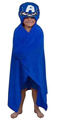 Captain America &amp; Iron Man Boys One Size Cuddle Robe (Captain America Blue)