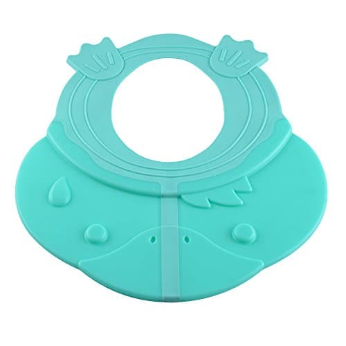 HOOYEE Foldable Safe Shampoo Shower Bathing Protection Soft Silicone Stretchable Bath Visor Cap Hat For Toddler's, Baby, Kids, Children (Blue 2)