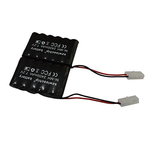 Szwisechip 7.2V 2400mAh NiMH High Capacity Battery Pack for RC Cars, aircraft, boats, Robots, train, Security