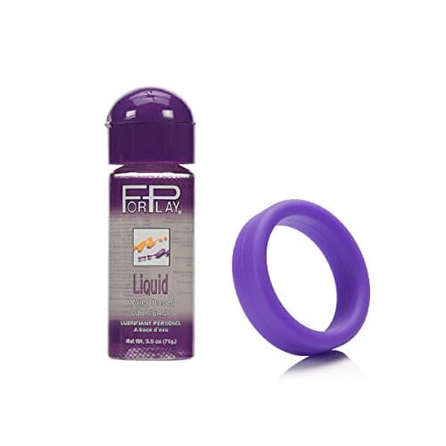 ForPlay Liquid 2.5 Oz Bottle Water-based Formula with Tantus Super Soft Silicone C-Ring Purple