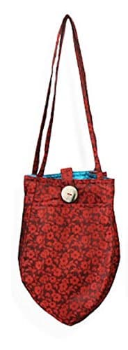 Lantern Moon Maya Floral Knitting Project Bag Red Flower