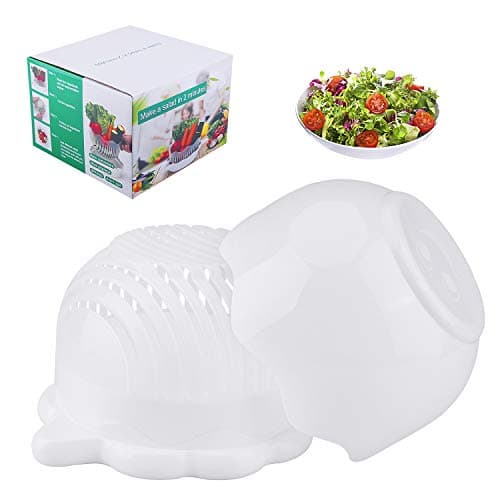 AIBSI Cutter Bowl， 3 in 1 Fast Fresh Salad Maker Multifunction FDA Approved Vegetable Lettuce Chopper,Easy Fruits Slicer, Best Kitchen Gift Set for Women Men, White