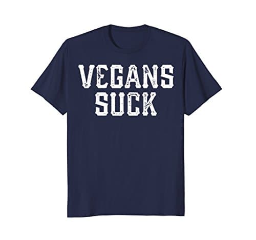 Mens Vegans Suck T-shirt Small Navy