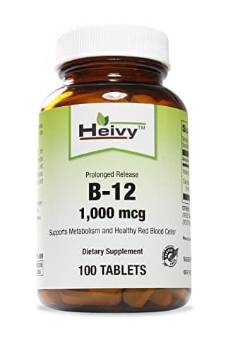 Heivy Vitamin B12 - Prolonged Release - Supports Nervous and Mental Function - Boost Energy Metabolism - Cardiovasscular Health - 1,000 mcg - 100 Tabs
