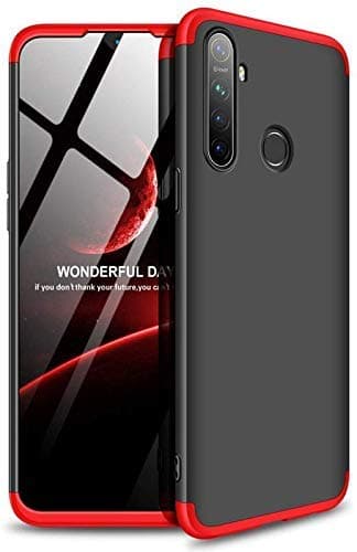 Jotech® Realme 5 | Realme 5s Case, Full Body 3 in 1 Dual Hybrid Ultra Slim GKK Case Full Protection Hard Back Case Cover for Realme 5 | Realme 5s (Red and Black)