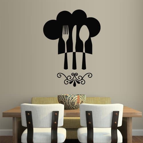 Wall Vinyl Sticker Decals Decor Art Kitchen Design Mural Spoon Knife Fork Retro Poster (Z1849)