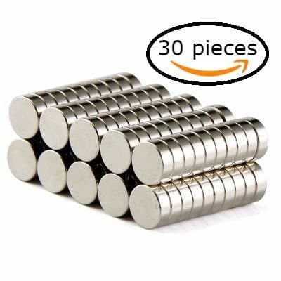 Fridge Magnets, 6x3mm Round Cylinder Magnets Deep DIY personalized Multi-Use for Fridge door Whiteboard Magnetic map Magnetic Screen Door Bulletin boards Refrigerators, Kitchen Magnets 30 Pieces