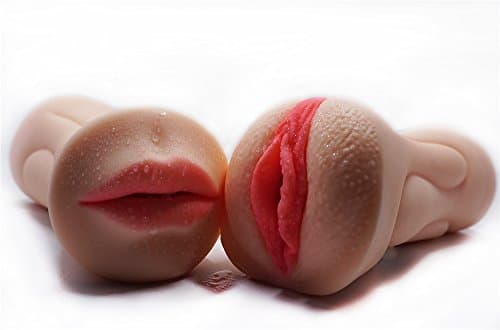 Soft Squeezable Realistic Silicone Mouth 2 Side For Male Relaxation Massage (Skin-L)