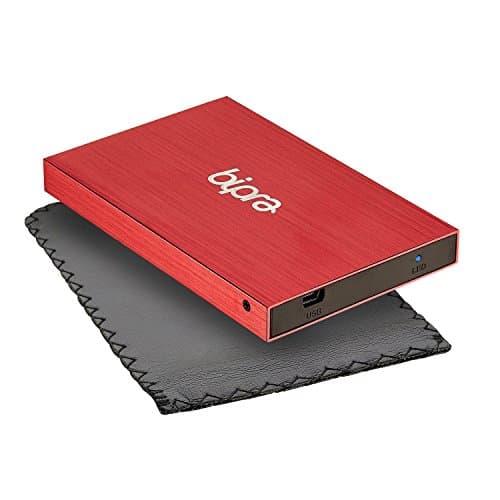 (2 Year Warranty by Trio Digi) 1TB USB 3.0 2.5 inch FAT32 Portable External Hard Drive 3.0 - (RED)