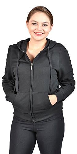 Cest Toi Junior Plus Size Hooded Fleece Inside Jacket (X-Large, Black)