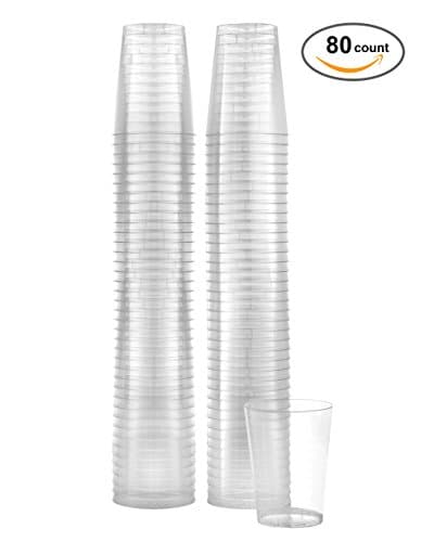 Silver Collection Hard Plastic Round Crystal Clear Disposable Cups 10 oz Party Tumblers