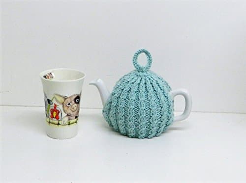 Duck egg blue, one cup cozy, Hand knitted, Tea cosy, handmade, teacosie, fits a 1 cup teapot,