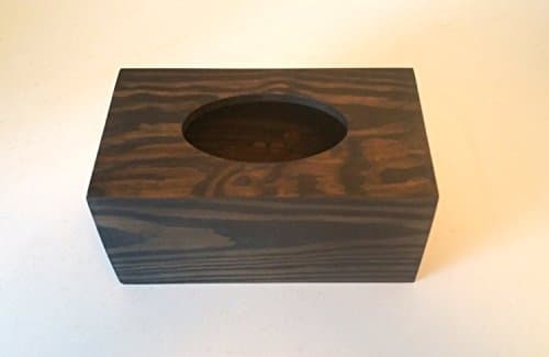 Handmade Tissue Box Cover. Painted Black Wash.