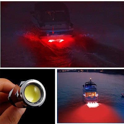 New Red 6 LED 1/2" NPT 9W Underwater Boat Drain Plug Light w/ Waterproof Connector Set23