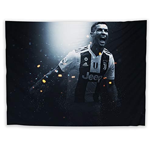 JackGo7 C Ronaldo Tapestry Art Wall Hanging Sofa Table Bed Cover Mural Beach Blanket Home Dorm Room Decor Gift (60X45inch/150x113cm)