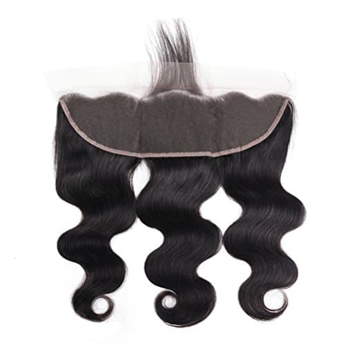 10 A Free Part 13x4" Full Frontal Lace Closure Ear to Ear Brazilian Body Wave 100% Unprocessed Virgin Human Hair Lace Front Closures Bleached Knots Nature Color (13X4 14")