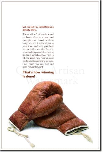 Boxing Art Print "KEEP MOVING FORWARD" Photo Poster Unique Gift Motivational Quote Rocky Motivation Inspiration Fighting - Size: 15 x 10 Inches