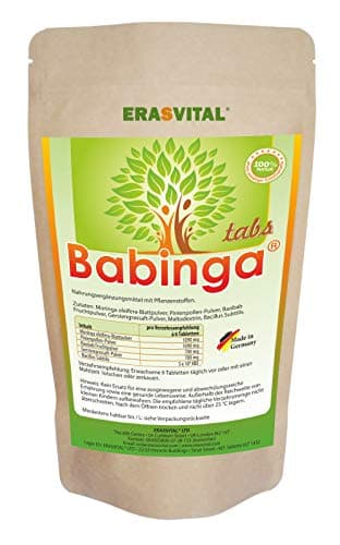 BABINGA® Pellets 1440 Tablets = 1016 g Pine Pollen Moringa Baobab Barley Grass Juice Bacillus Subtilis