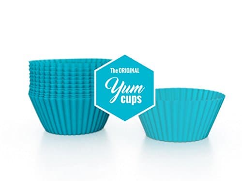 The Original YUM CUPS 12-Pack, Reusable Silicone Muffin and Cupcake Liners, SERIES 1 -- TEAL