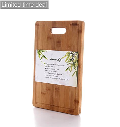 Ancona life Extra Large Bamboo Cutting Board - Thick Strong Bamboo Wood Cutting Board with Drip Groove by Premium Bamboo( 32cm X 21.6cm x1.8com)