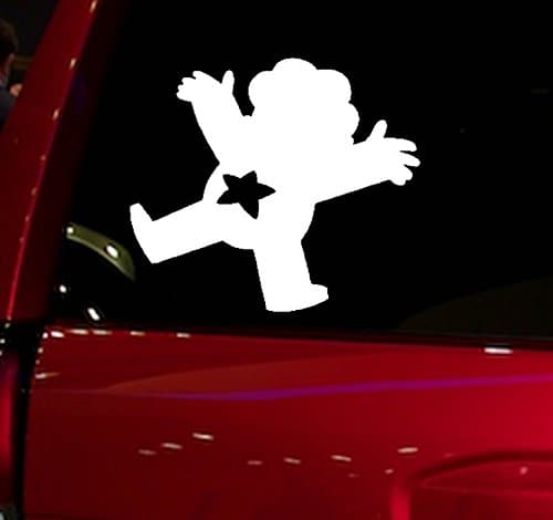 WALL BANNERS LLC Auto - Decal - Sticker - STEVEN UNIVERSE - JUMPING - (White) - (5 Inches) - For Cars, Trucks, SUV, Windows, Bumper, Wall, Door, Laptop