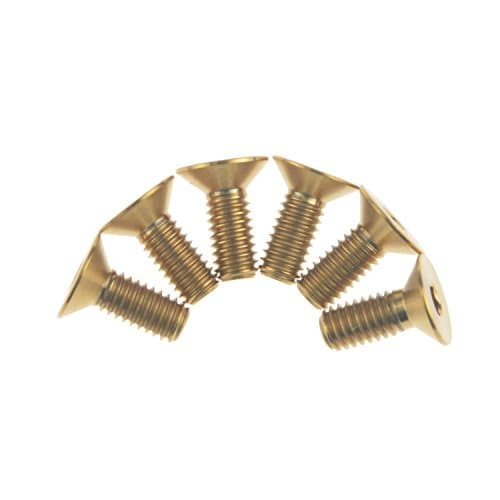 Wanyifa M4x10mm Titanium Countersunk Gold Rainbow Hexagon Socket Head Bike Screw Bolt Pack of 6 (Gold)