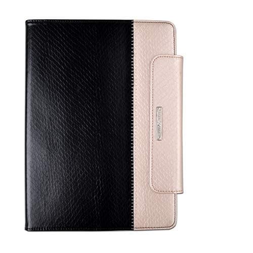 Thankscase for iPad Pro 12.9 2018, Rotating TPU Smart Cover with Pencil Holder [Support Pencil Charging], Swivel Leather Case with Wallet Pocket, Hand Strap for iPad Pro 12.9 3rd Gen -Black Champagne