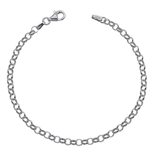 Solid 925 Sterling Silver BELCHER ROLO Chain BRACELET 6.5” 7” 7.5” INCH Length 3.4mm Width High Quality with GIFT BOX