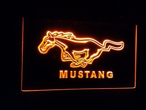 Mustang neon light led sign garage man cave (Yellow)