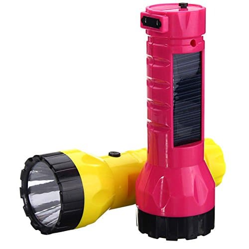 Solar Powered LED Superbright Household Flashlight Rechargeable Portable Outdooor Camping Tent Light Lantern Lamp Emergency Lighting (Yellow)