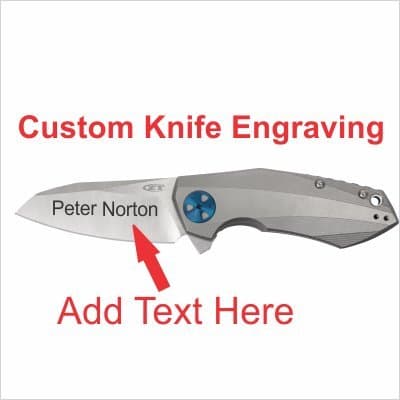 ZERO TOLERANCE 0456 DIMITRY SINKEVICH SATIN/ STONEWASH SHEEPSFOOT BLADE, TITANIUM HANDLE FOLDING KNIFE CUSTOM ENGRAVING