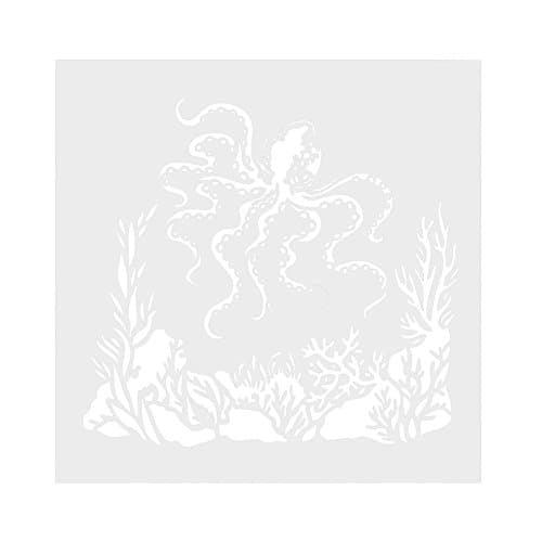 Plastic Stencils Octopus Coffee Spray Printing Mold DIY Cake Embossed Decor Baking Stencil