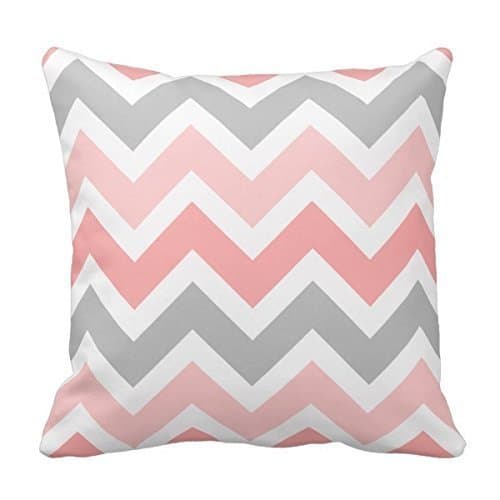 Hectwya Unique Pinks, Gray, White Zigzag Chevron Pattern Throw Pillow Best Pillowcase Custom Zip Throw Pillow Case Cover (Standard 18X18 Inch)