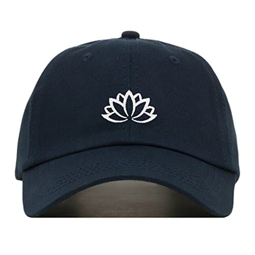 Lotus Flower Baseball Hat, Embroidered Dad Cap, Unstructured Soft Cotton, Adjustable Strap Back (Multiple Colors)